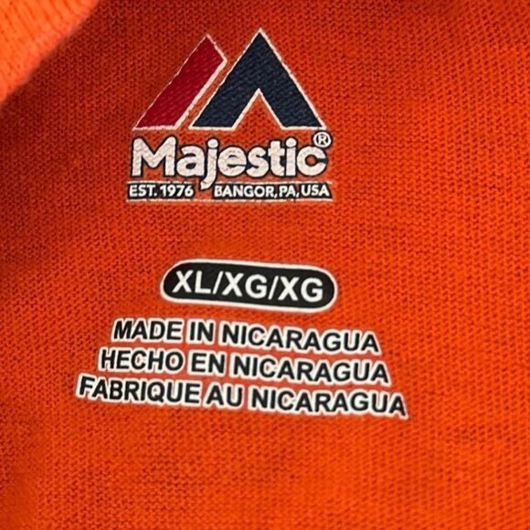 Majestic San Francisco Giants Orange T-Shirt XL 100% Cotton Mens Baseball Tee - Picture 2 of 6